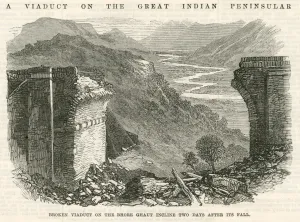 Precipice Prints: Broken viaduct on the Bhore Ghaut incline, India