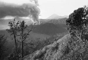 Bromo Volcano erupting in East Java, Indonesia