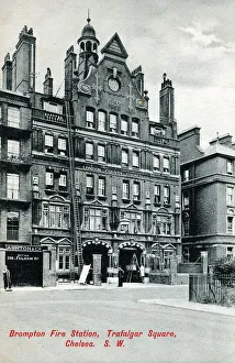 Frontage Prints: Brompton Fire Station, Trafalgar Square, Chelsea, London