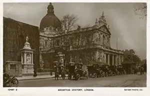 Oratory Prints: Brompton Oratory, London - with cab rank
