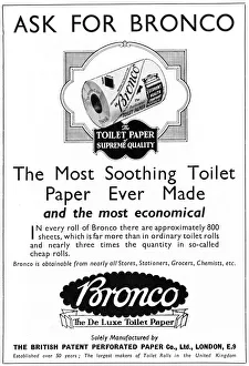 Images Dated 2nd August 2011: bronco, toilet, paper, advertisement