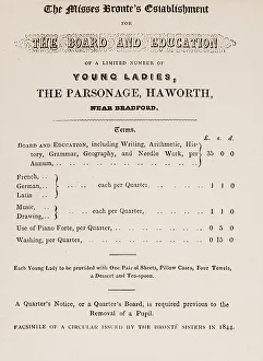 Haworth Prints: Bronte sisters notice