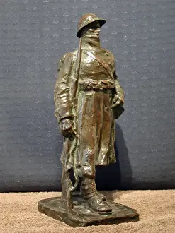 Bronze figure of a Belgian infantryman, WW1