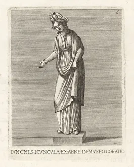 Bronze figure of a goddess in diadem and robe from Cortona