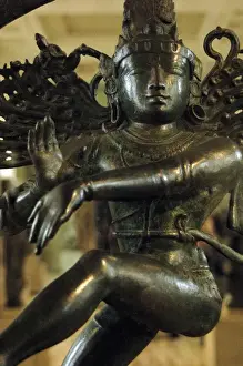 Hinduism Prints: Bronze figure of Nataraja. Chola dynasty. Around 1100 AD. Br