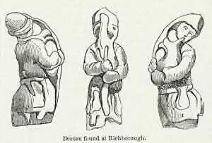 Bronze figure found at Roman fort at Richborough, Kent