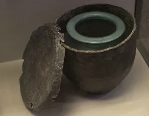 Galicia Prints: Bronze and glass cinerary urn. Galicia, Spain