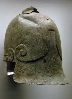 Greeks Prints: Bronze helmet of Lucanian type. 350-250 BC
