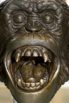 Bronze sculpture of Chimpanzee head