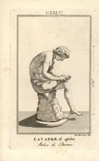 Removing Gallery: Bronze statue of a young man removing a thorn from his foot