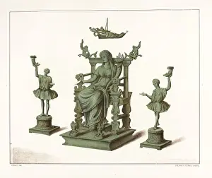 Belles Prints: Bronze statues of house gods from the bathhouse