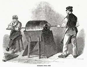 Pens Prints: Bronzing steel pens, at Messrs Hinks, Wells and Co. in Birmingham. Date: 1851