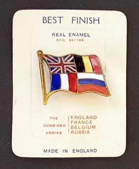 Images Dated 28th March 2011: A brooch in the shape of the Allied flags
