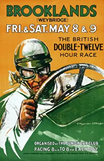 Goggles Collection: Brooklands Race Poster