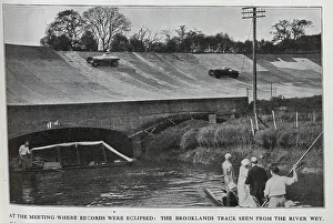 Racetrack Prints: Brooklands Racetrack and the River Wey
