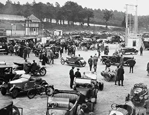 Paddock Prints: Brooklands Racing Circuit - The Paddock possibly 1930s
