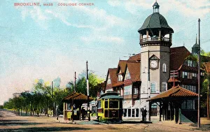 Tramline Prints: Brookline, Massachusetts, USA - Coolidge Corner