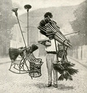 Images Dated 31st July 2018: Broom vendor, Rio de Janeiro, Brazil