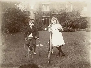 Brother and Sister with their cycles