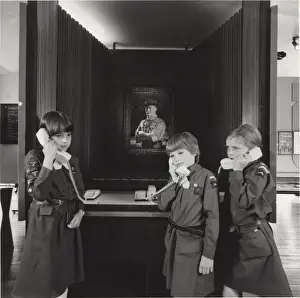 Telephones Prints: Three Brownies in Baden Powell House, London