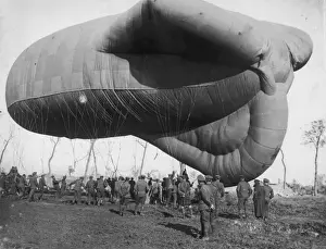 Recce Prints: Brtish observation balloon near Ypres, Flanders, WW1