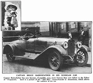 Aluminium Gallery: Bruce Bairnsfather in his Sunbeam with Old Bill mascot