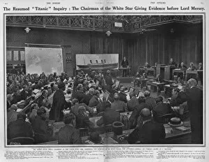 Disasters Collection: Bruce Ismay giving evidence during the Titanic Inquiry