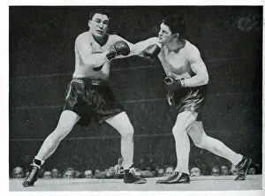 Boxers Prints: Bruce Woodcock and Tami Mauriello in boxing match