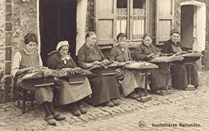 Cobbles Prints: Bruges, Belgium - Women making lace