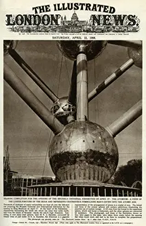 Constructions Prints: Brussels Atomium, nearly completed 1958