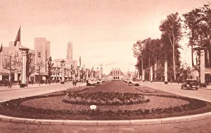 Bruxelles Prints: Brussels Expo 1935, Centenary Avenue