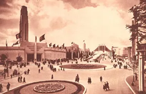 Bruxelles Prints: Brussels Expo 1935, Centenary Avenue