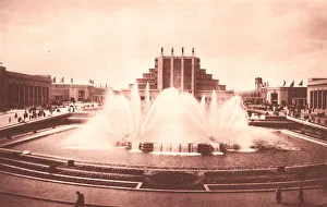 Bruxelles Prints: Brussels Expo 1935, Great Fountains