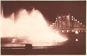 Bruxelles Prints: Brussels Expo 1935, Great Fountains