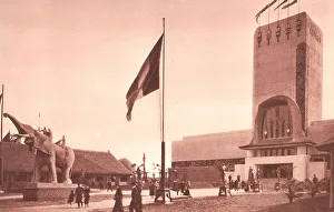 Unattributed Prints: Brussels Expo 1935, Pavilion Of The Belgian Congo