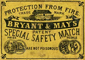 Match Gallery: Bryant and May safety match matchbox label