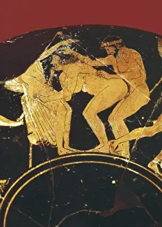 Ceramics Prints: Brygos (end 5th century BC). Attic Kylix with