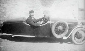 Jack Collection: BSA three wheeler sports car and driver, South Wales
