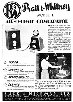Whitney Prints: Buck & Hickman Pratt & Whitney Air-O-Limit Comparator