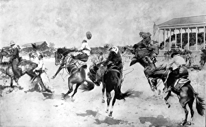Images Dated 9th November 2004: Bucking broncho Competition in Wyoming, 1908