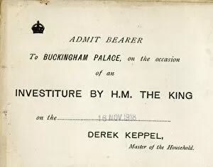 Investiture Collection: Buckingham Palace Investiture Pass