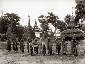 Rangoon Prints: Buddhist monks, Rangoon, Burma (Myanmar) circa 1890