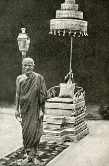 Buddhism Prints: Buddhist priest of Cambodia, South East Asia