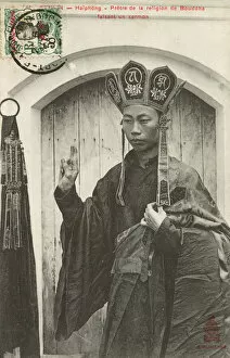 Headdress Collection: Buddhist Priest, Hai Phong, Vietnam