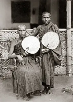 Buddhist priests, Ceylon (Sri Lanka), circa 1880s