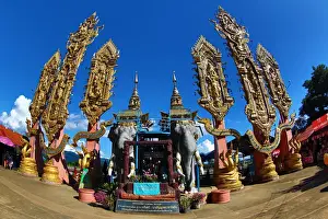 Thailand Prints: Buddhist Shrine, Golden Triangle, Thailand