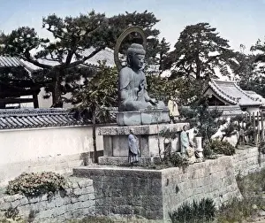 New Images May Prints: Buddhist statue at Shinkoji temple, Hyogo, near Kobe, Japan, circa 1880s
