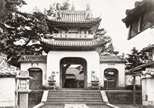 Buddhist temple gateway at Nagaski, Japan