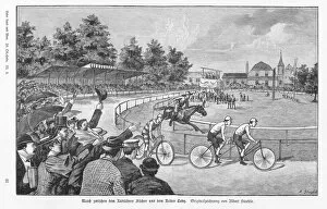 Horse Back Gallery: Buffalo Bill Cody racing in Munich, Germany