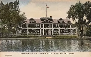 Flagpoles Prints: Buffalo Launch Club, Grand Island, New York State, USA